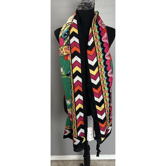 Coeur De Vague Women’s Chevron Tasseled Scarf Multicolor Multifunction Shawl NWT - Picture 2 of 9